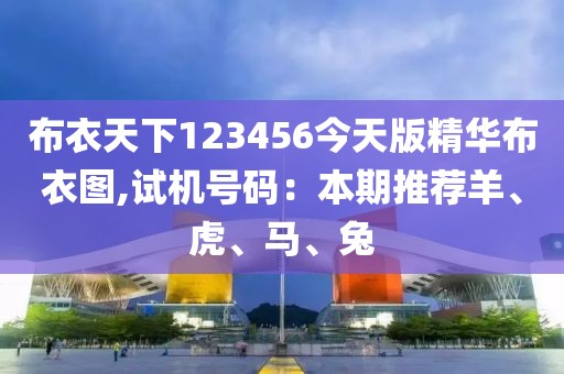 布衣天下123456今天版精華布衣圖,試機號碼：本期推薦羊、虎、馬、兔