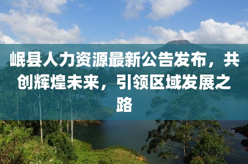 岷縣人力資源最新公告發(fā)布，共創(chuàng)輝煌未來，引領(lǐng)區(qū)域發(fā)展之路